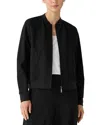 Eileen Fisher Stand Collar Jacket In Black