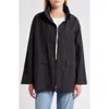 Eileen Fisher Stand Collar Organic Cotton Blend Jacket In Black