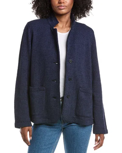 Eileen Fisher Stand Collar Jacket In Blue