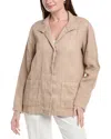 Eileen Fisher Stand Collar Jacket In Brown