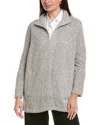 Eileen Fisher Stand Collar Jacket In Gray