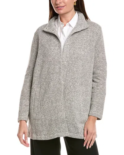 Eileen Fisher Stand Collar Jacket In Gray