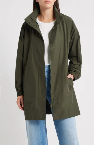 Eileen Fisher Stand Collar Jacket In Green