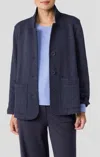 Eileen Fisher Stand Collar Jacket In Ink