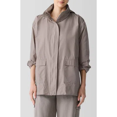 Eileen Fisher Stand Collar Jacket In Reed
