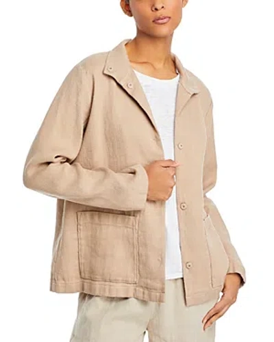 Eileen Fisher Stand Collar Jacket In Wheat