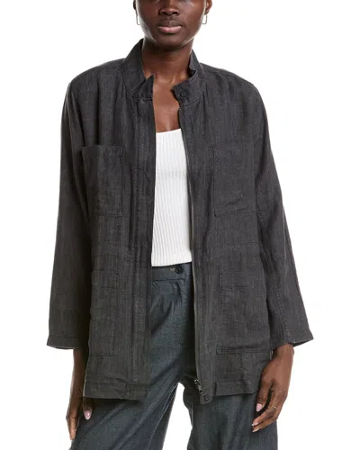 EILEEN FISHER EILEEN FISHER STAND COLLAR LINEN JACKET