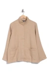 Eileen Fisher Stand Collar Jacket In Wheat