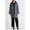 Eileen Fisher Stand Collar Reversible Wool & Cashmere Coat