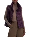 Eileen Fisher Ruched High Collar Vest In Violet