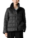 Eileen Fisher High Collar Puffer Coat In Black