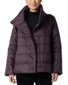 Eileen Fisher Stand Collar Short Coat In Violet