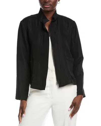 Eileen Fisher Classic Collar Jacket In Black