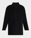 EILEEN FISHER STAND-COLLAR SURI ALPACA WOOL COAT