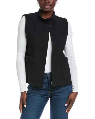 Eileen Fisher Stand Collar Vest In Black