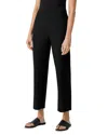 Eileen Fisher Cropped Straight-leg Stretch Crepe Pants In Black
