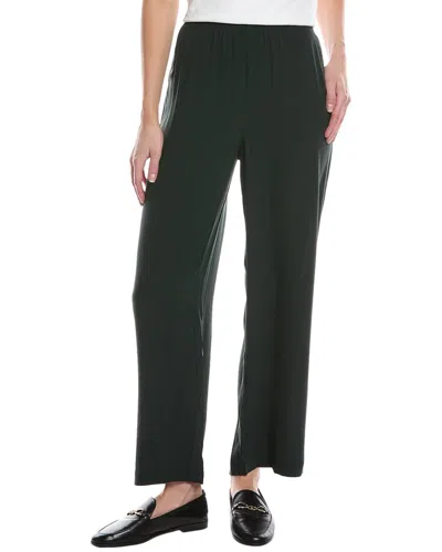 Eileen Fisher Straight Ankle Silk Pant In Black