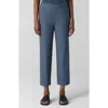 Eileen Fisher Straight-leg Washable Crepe Crop Pants In Eclipse
