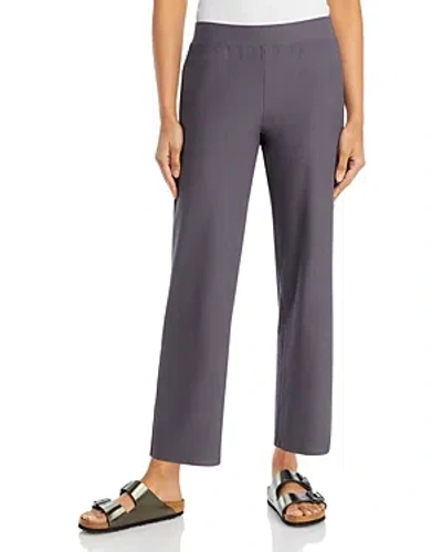 Eileen Fisher Straight Leg Ankle Trousers In Meteor