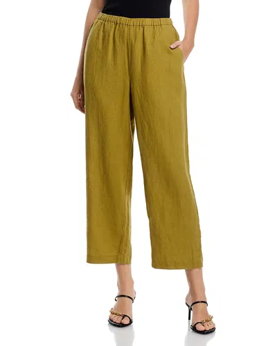 Eileen Fisher Straight Leg Linen Pull On Trousers In Corin