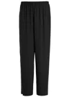 Eileen Fisher Silk Georgette Crepe Lantern Pant In Black