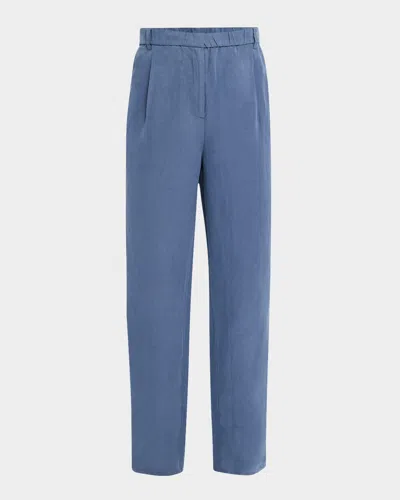 EILEEN FISHER STRAIGHT-LEG TWILL PANTS