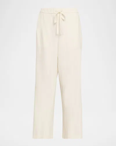 Eileen Fisher Straight-leg Waffle Double Knit Pants In White