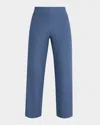 Eileen Fisher Straight-leg Washable Crepe Crop Pants In Eclipse