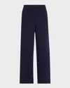 Eileen Fisher Straight-leg Washable Flex Ponte Trousers In Ink