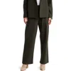 Eileen Fisher Straight Leg Wool Pants In Black