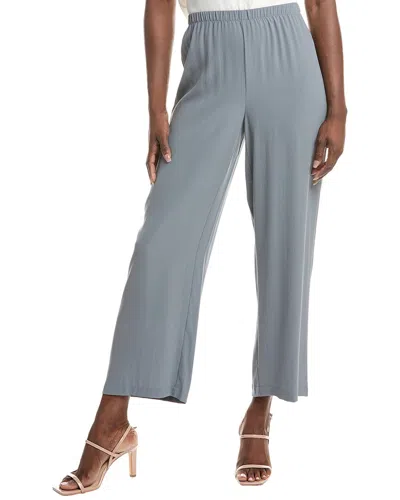 Eileen Fisher Straight Silk Ankle Pant In White