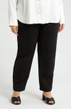 Eileen Fisher Stretch Ankle Straight Leg Pants In Black
