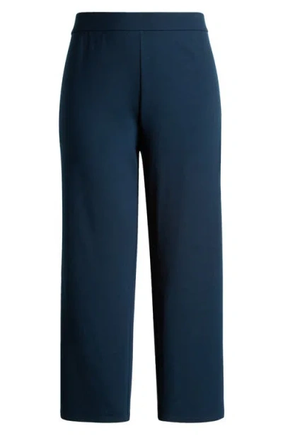 Eileen Fisher Stretch Ankle Straight Leg Pants In Deep Adriatic