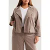 Eileen Fisher Stretch Cotton Corduroy Jacket In Brown