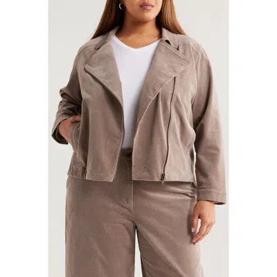 Eileen Fisher Stretch Cotton Corduroy Jacket In Brown