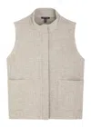 Eileen Fisher Stretch-cotton Gilet In Beige