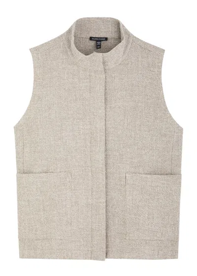 Eileen Fisher Stretch-cotton Gilet In Beige