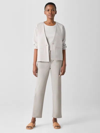 Eileen Fisher Stretch Cotton Twill Tapered Trouser Pant In Gray