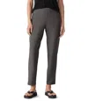 Eileen Fisher Stretch Crepe Flat Front Slim Ankle Pants In Rye In Gray