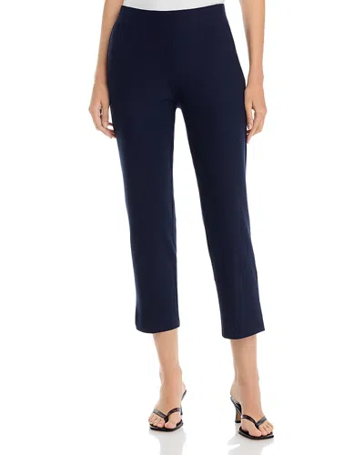 Eileen Fisher Stretch Crepe High Rise Slim Cropped Pants In Blue
