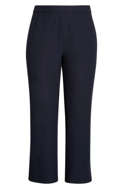 Eileen Fisher Stretch Crepe Kick Flare Ankle Pants In Blue