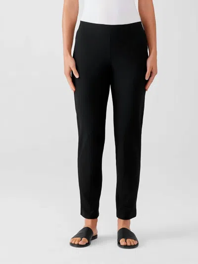Eileen Fisher Stretch Crepe Slim Ankle Pant In Black