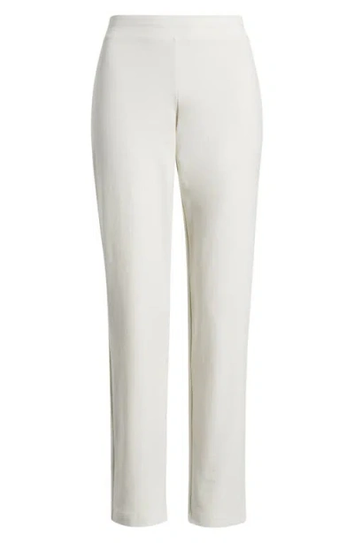 Eileen Fisher Stretch Crepe Slim Ankle Pants In Bone