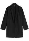 Eileen Fisher Open-front Flex Ponte Long Blazer In Black