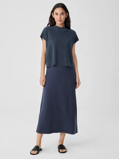 Eileen Fisher Stretch Jersey Knit A-line Skirt In Blue