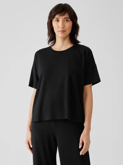 Eileen Fisher Stretch Jersey Knit Box-top In Black