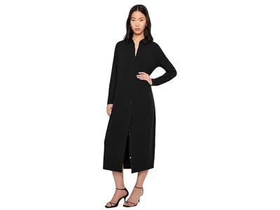 Eileen Fisher Stretch Jersey Knit Classic Collar Dress In Black