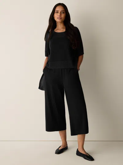 Eileen Fisher Stretch Jersey Knit Culotte In Black