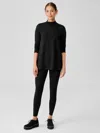 Eileen Fisher Stretch Jersey Knit High-waisted Leggings In Black