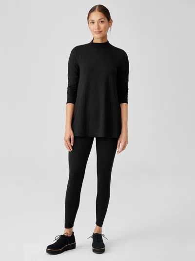 Eileen Fisher Stretch Jersey Knit High-waisted Leggings In Black